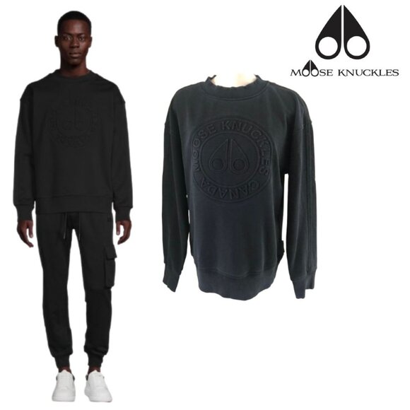 Used - Moose Knuckles Men's Homecrest Cotton Sweatshirt in Black Size S - Picture 1 of 17